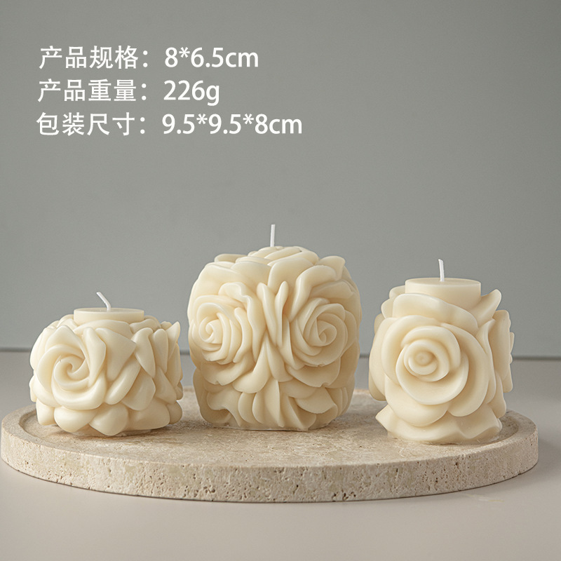 Ventas transfronterizas de rosas columnares vela de incienso regalo de mano joyas para el hogar regalo de Año Nuevo vela al por mayor