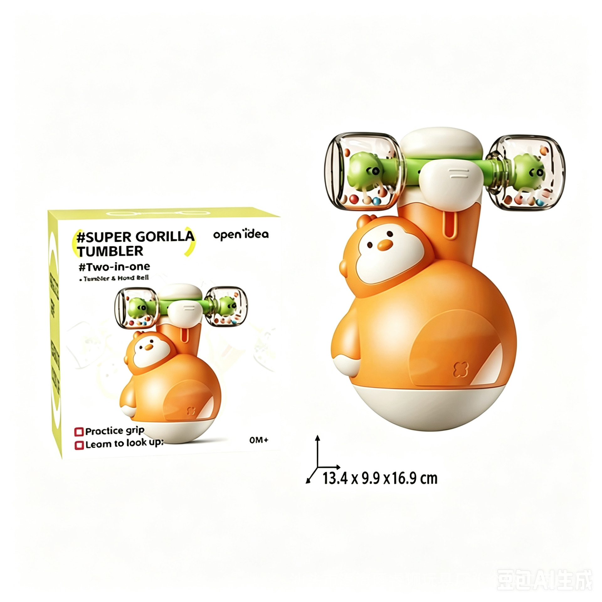 Cross-Border Hot-Selling Gorilla Stress-Relief Toy, Creative Roly-Poly Gadget, Children's Cartoon Toy, Factory Direct Sales Wholesale