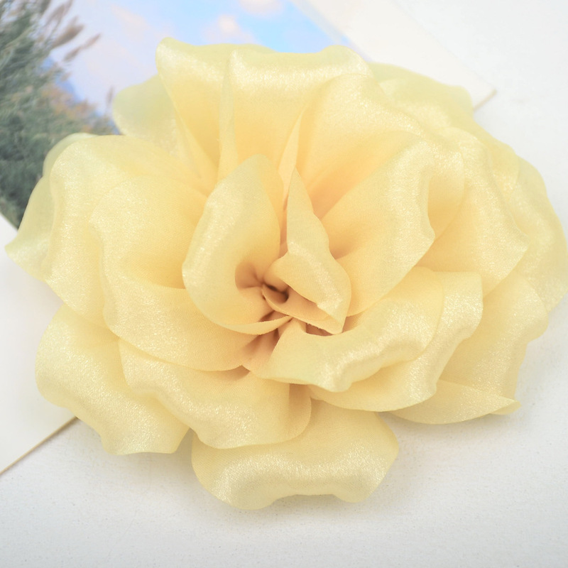 光沢のあるシルクサテン生地立体二層バラの花 diy 手作りヘッドフラワーヘアアクセサリー靴と帽子アクセサリー|undefined