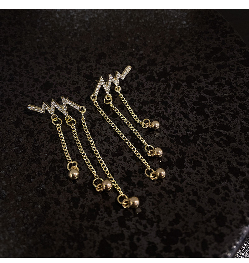 fashion long tassel earrings simple alloy diamond drop earringspicture2