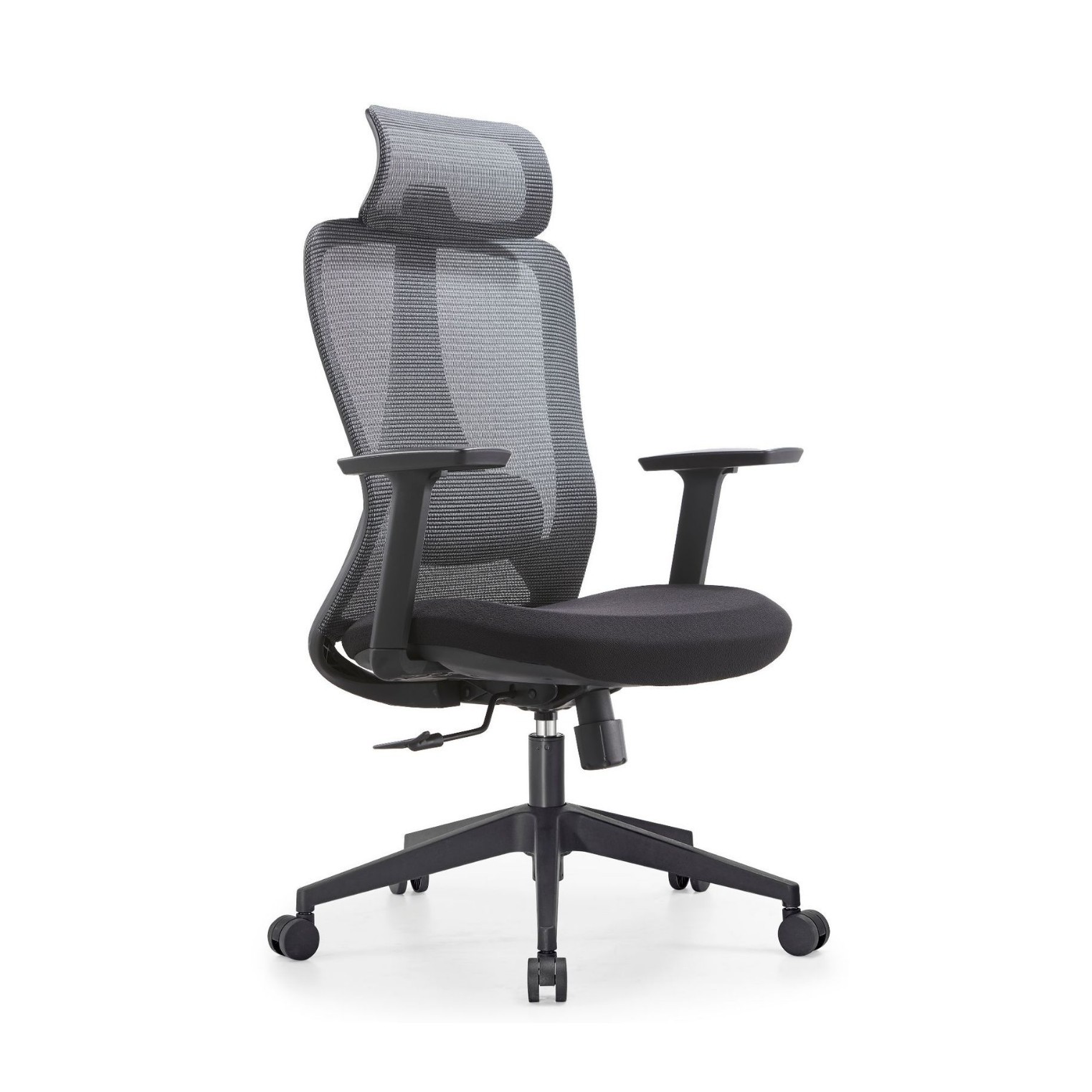 017-25 - S023A * Negro (algodón de alta espalda + pasamanos de elevación + chasis de tres velocidades + pie de nylon de asiento) 72 * 35 * 64 * 16K