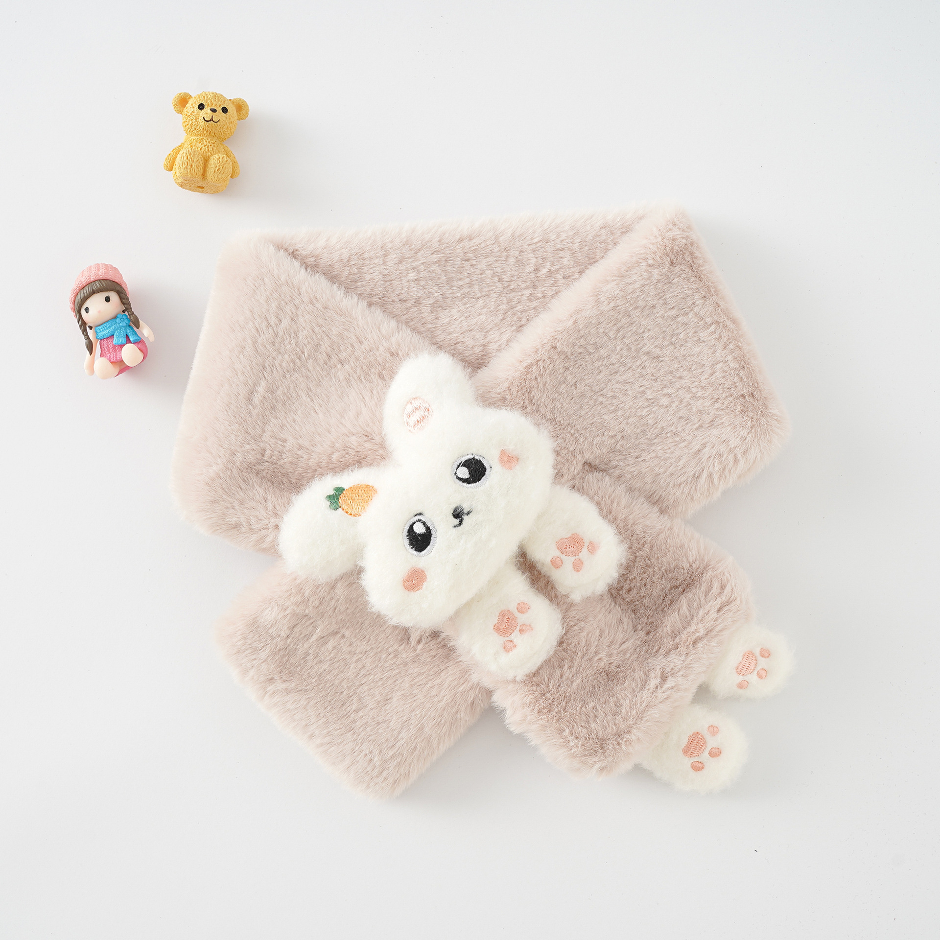 Bufanda de los niños de otoño e invierno de las niñas estilo coreano bebé niñas felpa cálida bufanda Otoño e Invierno Nuevo image 1