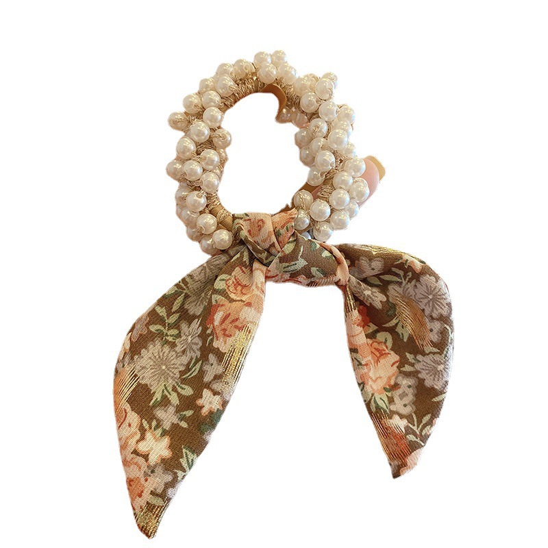 Corea del Sur floreciente correa de arco tocado de perlas rojas anillo de pelo correa de cabello de verano correa de cabello