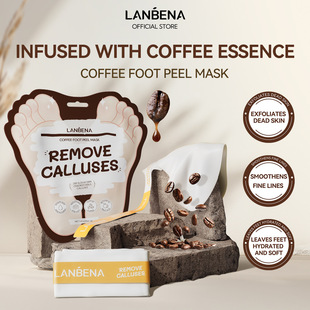 Lanbena Coffeefoot Peel Mask Coffee Peeling Foot Mask 1 Pair (New Version) Lb24003