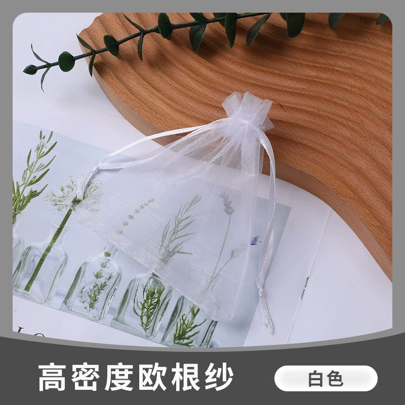 Bolsa de organza blanca al por mayor, bolsa de malla de perlas, bolsa de embalaje de regalo con boca de cordón, joyería de dulces de boda, bolsa de cordón, bolsa de almacenamiento