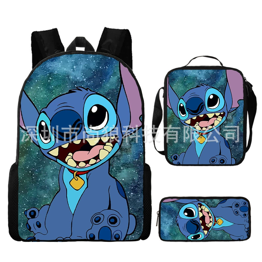 Cartoon backpack 3‑piece set — backpack, shoulder bag and pencil case, multistyle options