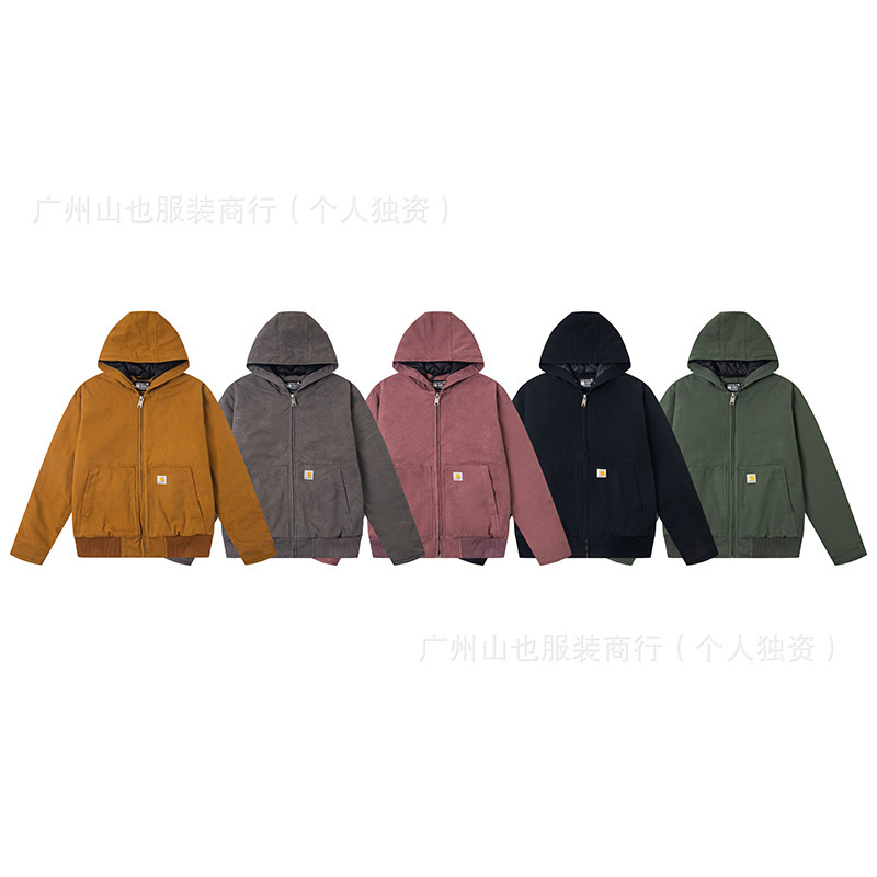 25 Cross-Border Carhartt European and American Loose Pure Color Couple Cardigan Zipper Commuter Casual Jacket Jacket