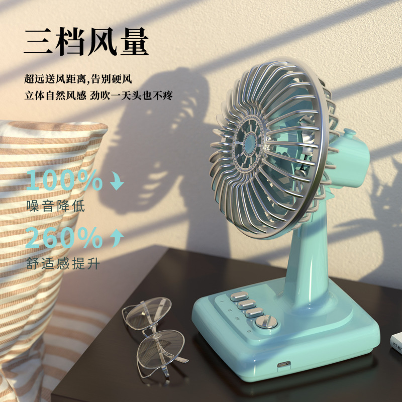クラシックレトロファンノスタルジックなデスクトップ合金ファンブラシレス強風空気循環ファンデスクトップアイアンファン|undefined