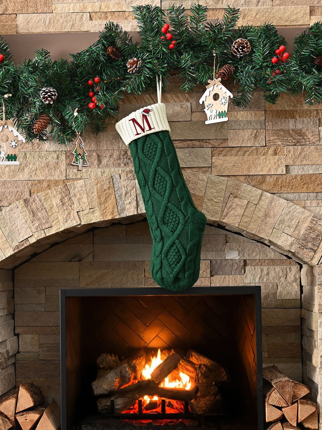 Amazon Europa y los Estados Unidos medias de Navidad personalizadas bordadas calcetines de letras de punto medias de regalo de Navidad colgantes fabricantes image 91