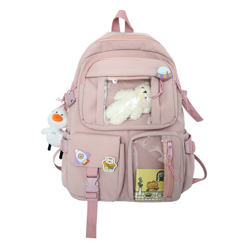 Nuevo estilo de Campus de dibujos animados transparente de gran capacidad mochila linda mujer Escuela Secundaria secundaria estudiante mochila estudiante universitario mochila