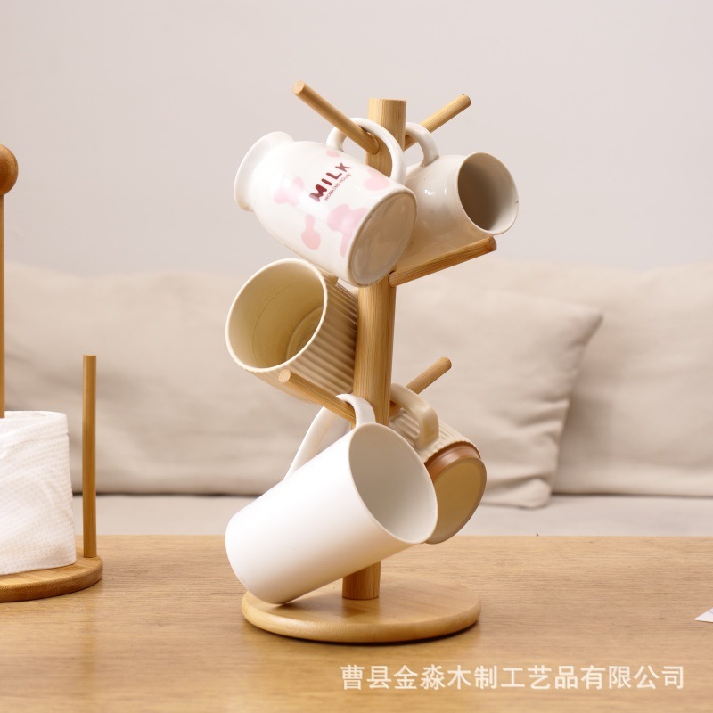 木製キッチンカップホルダー、ペーパータオル収納ラック、ツリー型スタンド、ブレスレット・ネックレス整理収納ラック、家庭用水切りラック|undefined