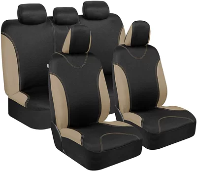 9-piece set 4-piece set 2mm Universal seat cover - beige-vest-line-five-seat-9-piece-set