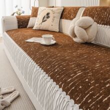 意式风加厚流边雪尼尔沙发垫2026新款四季通用一片式防滑坐垫批发