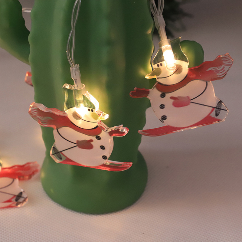 LED cadena de luz de navidad decoración de vacaciones de navidad viejo hombre cadena de luz al aire libre caja de batería muñeco de nieve de navidad cadena de luz de color LED