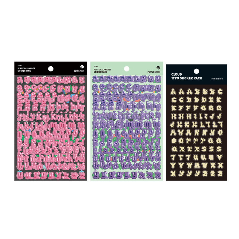 Arco iris nubes letras pegatinas de dibujos animados transparentes pegatinas de letras pet impermeables diy diario decoración pegatinas de papelería