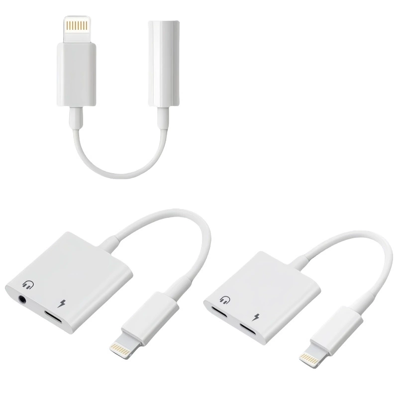 Apple, наушники, совместимый адаптерный кабель для зарядки, 2 в 1, 3,5 мм