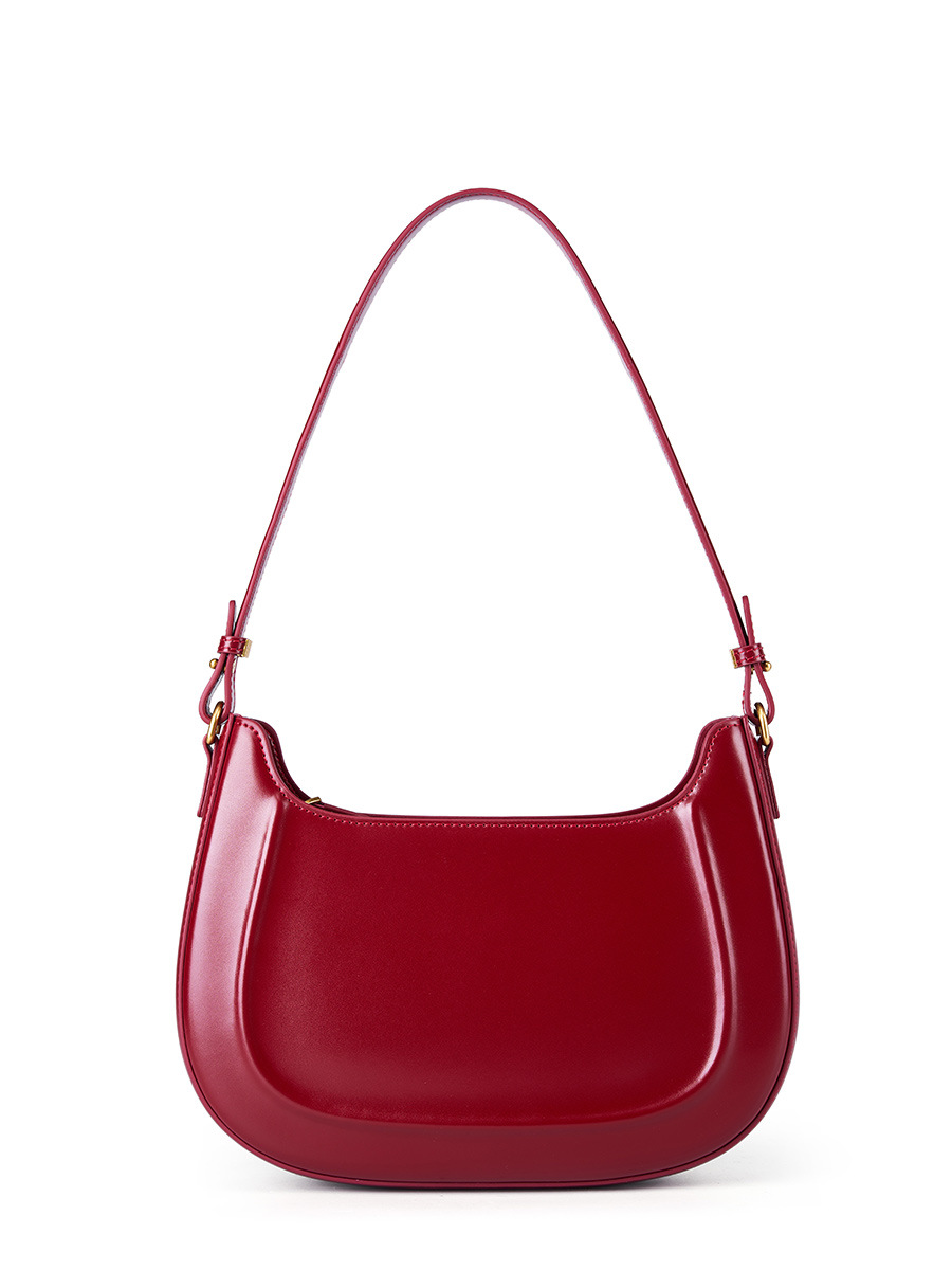 Retro Saddle Bag Red Wedding Bag 2026 Genuine Leather Women's Shoulder Crossbody Bag Fashion Commuter Texture Handbag - Thumbnail 8