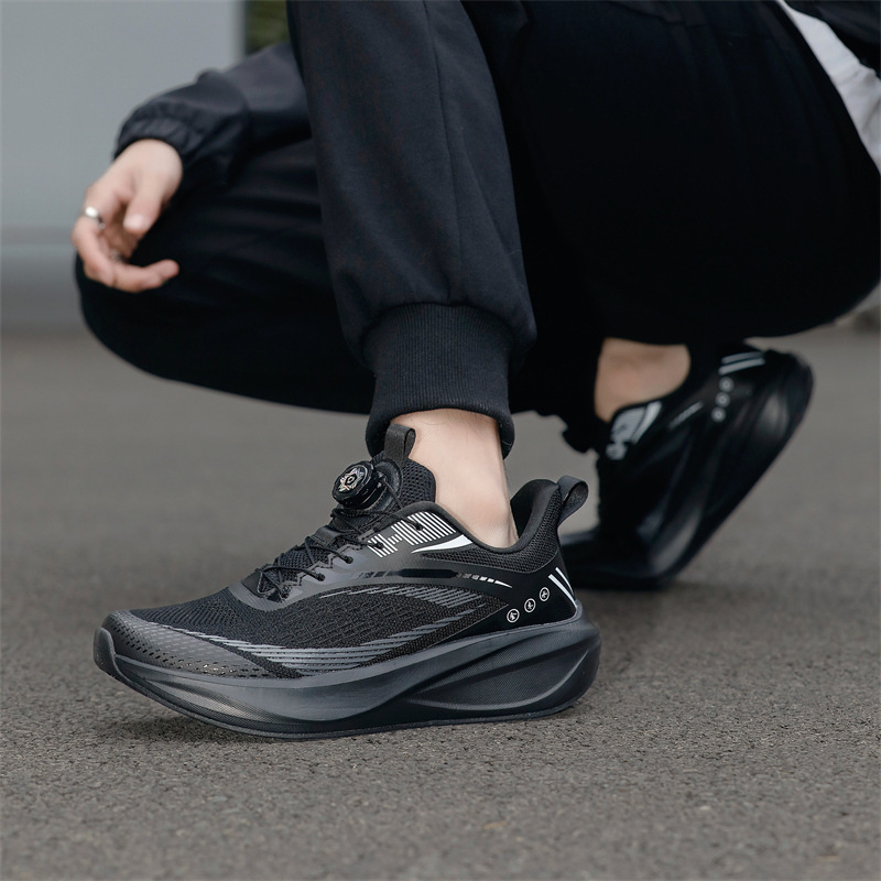 Running Shoes for Men, Spring and Summer New Models, Mesh Breathable Shock-Absorbing Soft-Soled Sports Shoes, Lace-Free Rotating Buckle Casual Men's Shoes