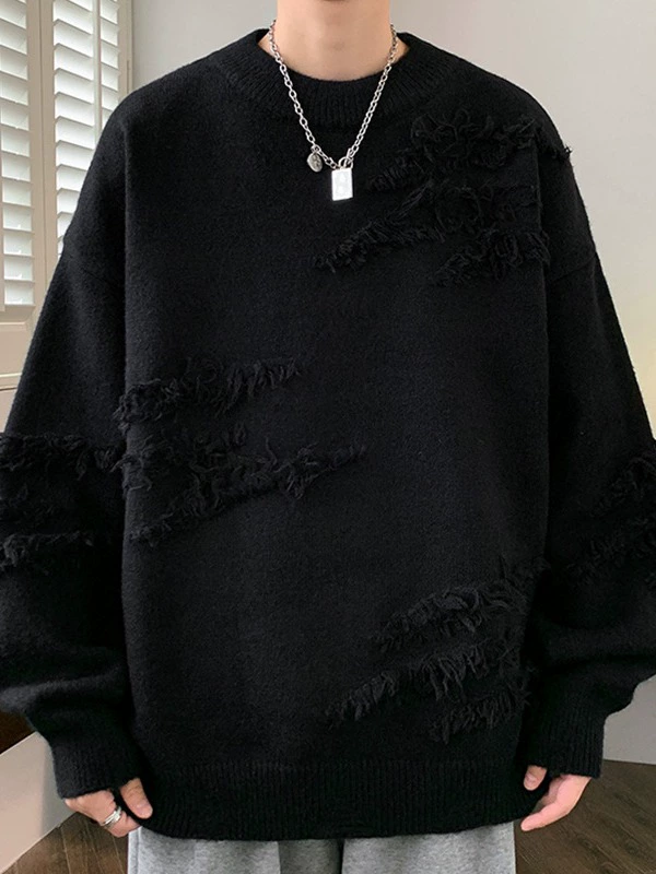 Демисезонный свитер, телесно-фантазированная knitted цветная куртка, круглый воротник, оверсайз
