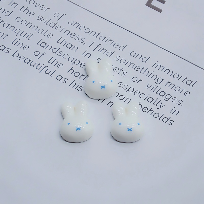 Miffy adorable cabeza de conejo resina de manicura accesorios hechos a mano pegamento crema diy clip para el cabello accesorios para el cabello con cáscara de teléfono móvil agujero zapatos agujero image 8