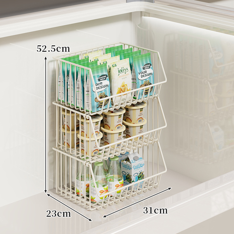 冰柜内部置物架可叠加隔层架子吊篮食品收纳筐冰箱多层分隔框神器|undefined