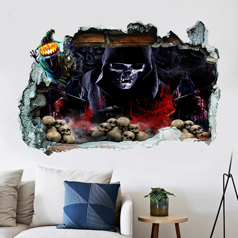 Амазонка Хэллоуин демон скелет ужасная атмосфера напуганная настенная декоративная наклейка на стену хоррор компоновка настенная наклейка
