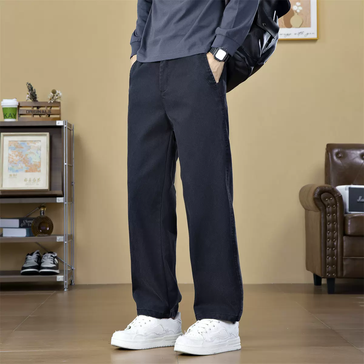 男装秋冬季新款男士休闲裤宽松商务直筒小西裤时尚百搭潮牌裤子男