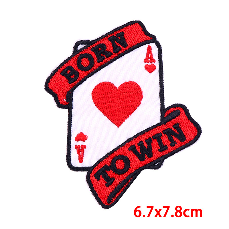 7g Weight Clothing Sticker Patches Classification 1 Piece Quantity Embroidery thread Material Letter, Poker, Heart Shape Pattern Punk, Simple Style Style 1 Piece Punk Simple Style Letter Poker Heart Shape Embroidery Thread Clothing Sticker Patches 7