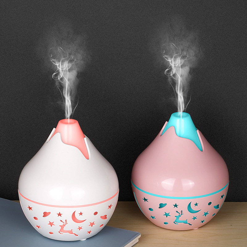 新品古韵古风花瓶加湿器七彩灯光氛围灯礼品摆件静音大雾量加湿器