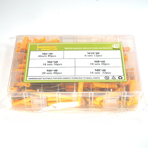 Color zinc small yellow croaker expansion anchor bolt expansion plug self-tapping screw plastic expansion tube M6M8M10mm boxed set