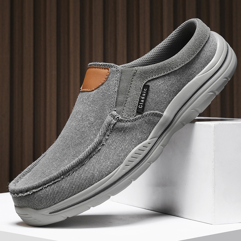 2025 nuevos zapatos de tamaño grande transfronterizos para hombres convenientes zapatos de lona casuales ultraligeros con suela gruesa cómodos zapatos transpirables