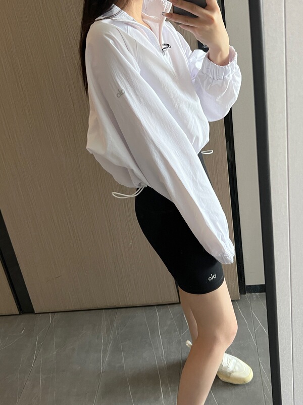オリジナルブランド A ファミリー LO 日焼け防止服防風ジャケットスタンドカラールーズショート日焼け防止服女の子通気性薄い屋外長袖|undefined