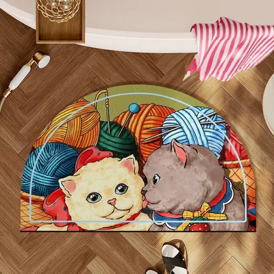 Avtomobil döşəmə paspasları | Floor Mat Bathroom Door Wear-Resistant - cuddle-with-cats-4060cm-diatom-mudabsorbent-and-quick-drying