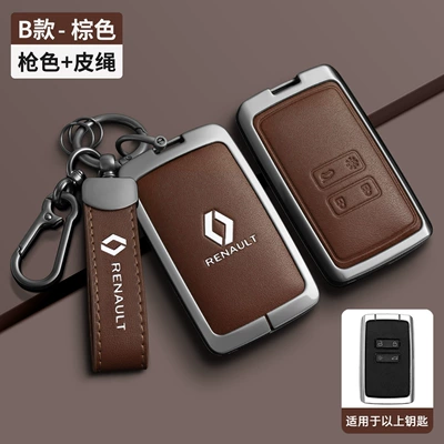 22 Renault Metal High-End Car – Car key bag - renault-model-b-smart-4-button-mocha-brown-single-shell-rope