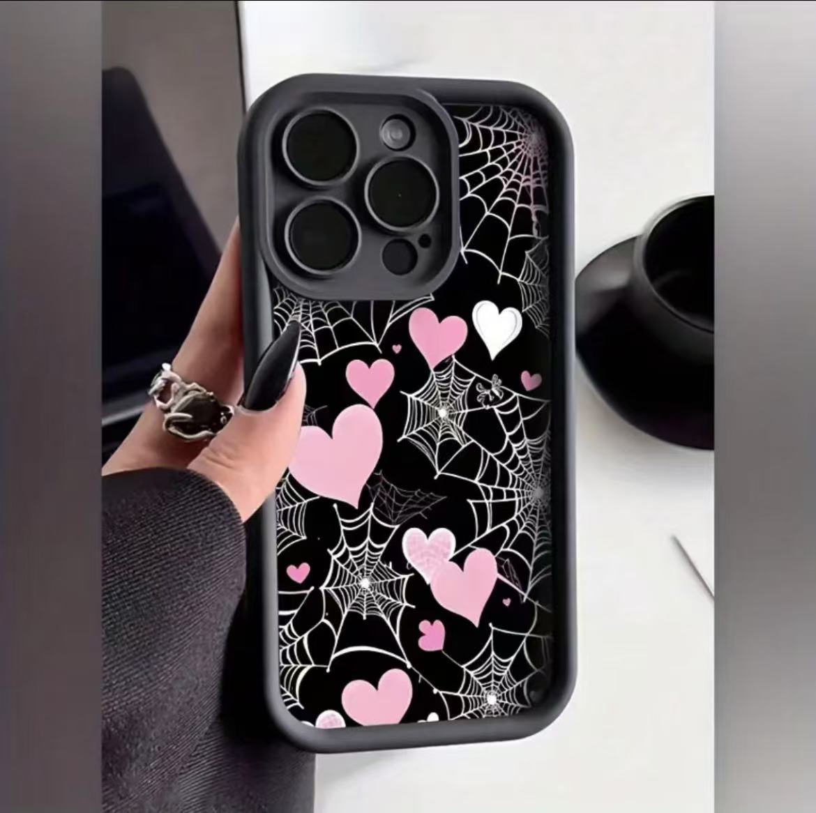 Telaraña amor para iphone16pro funda para teléfono móvil Apple 15/14/13promax nuevo 12x Europa y América
