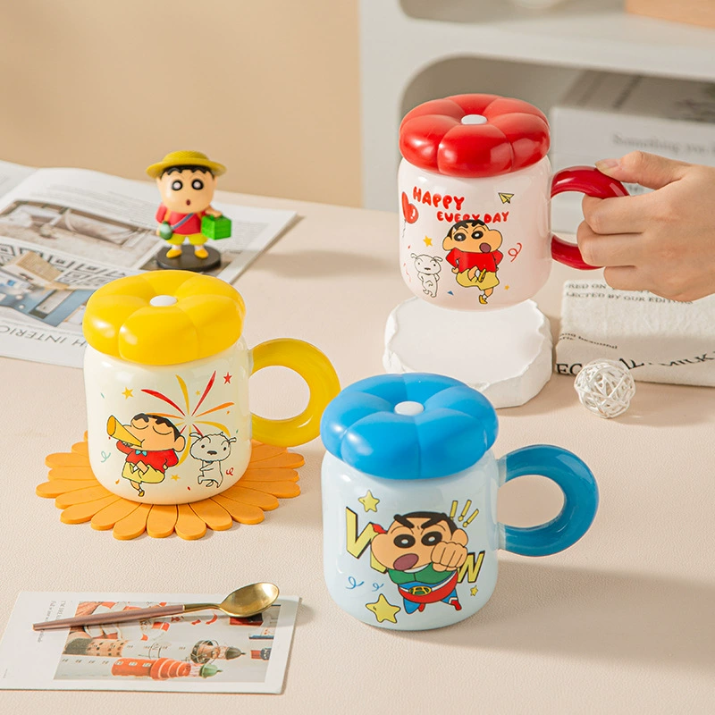 Купа Сары Кап палочка 蜡笔小新 Cup, кружка, милая керамическая водяная чашка с крышкой, красивая пара кофе чашка, сувенир оптом