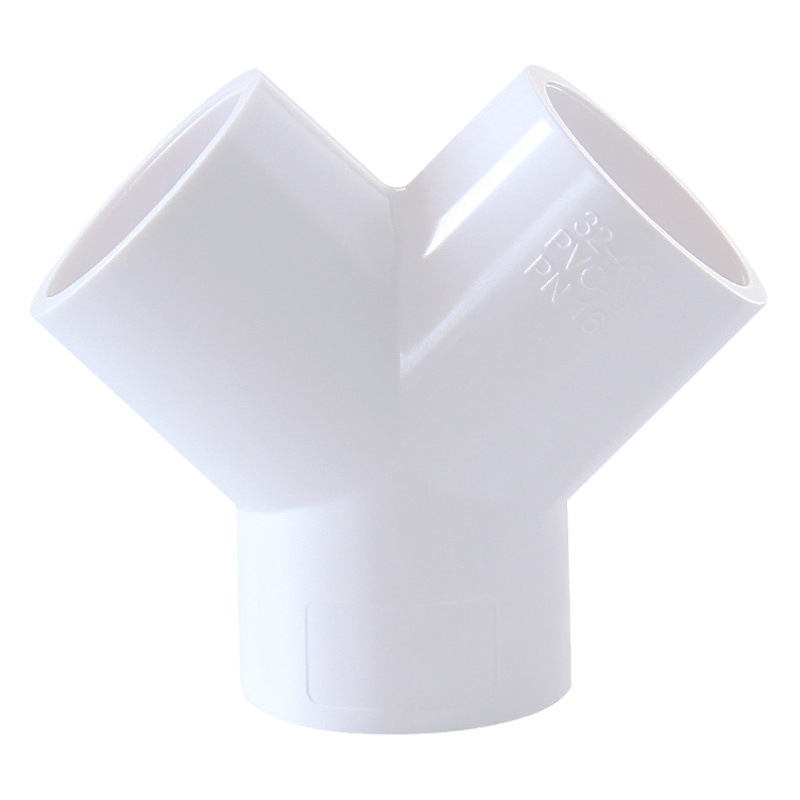 Suministro de agua de PVC, junta en T en forma de Y, 20-75, tubo de plantación oblicuo de igual diámetro, accesorios industriales, tubo de roscado de flujo grande engrosado