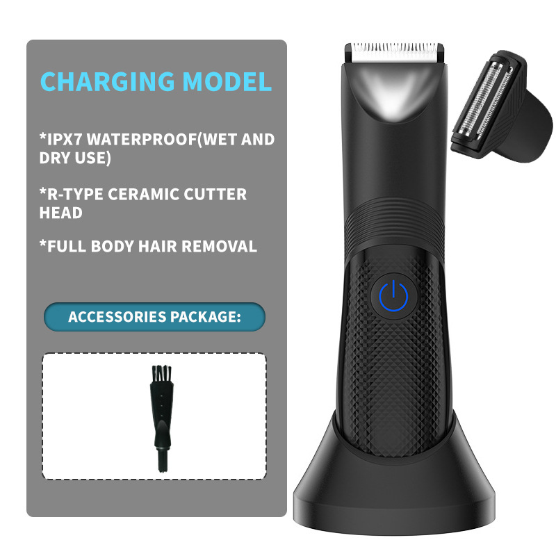 Cortadora de pelo corporal para hombres, transfronteriza, eléctrica, de cerámica, con pantalla digital, impermeable, recortadora para áreas privadas, dispositivo de depilación para todo el cuerpo, axilas y ingle. image 10