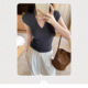 French Style Light Mature Niche V-Neck Fly Sleeves Thin Ice Silk Knitted T-Shirt for Women Xia Chun Wants Short Slim-fit Slim-fit Top