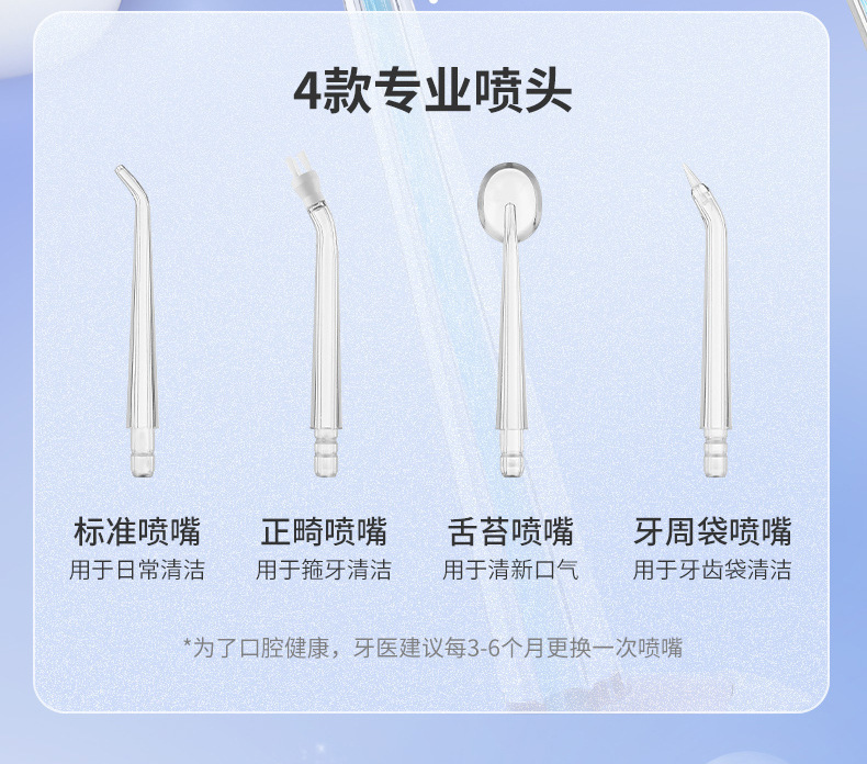 Dental irrigator Replacement Nozzle Dental irrigator Replacement Nozzle Water Dental Floss Standard Orthodontic Dental Plaque 4 Sprinkler Accessories