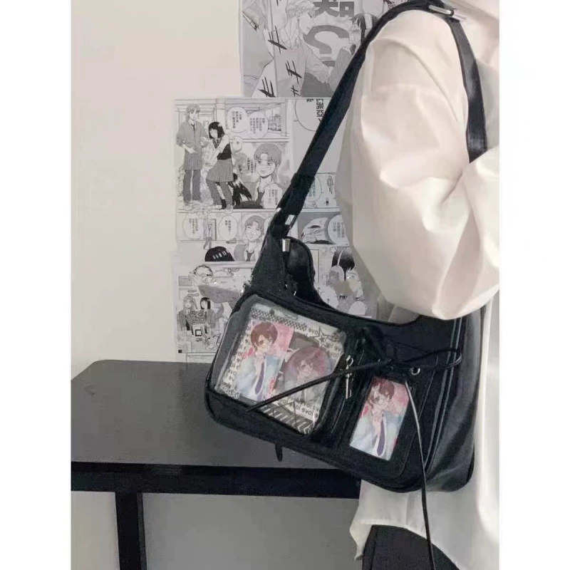 Transparent universal capacious shoulder bag, bag strap one shoulder, simple and elegant design