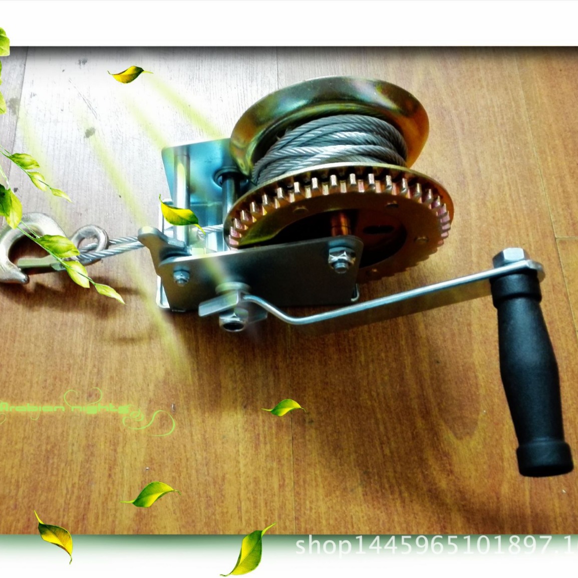 厂家供应1400LBS-1600LBS钢丝绳手摇绞车，手摇绞盘