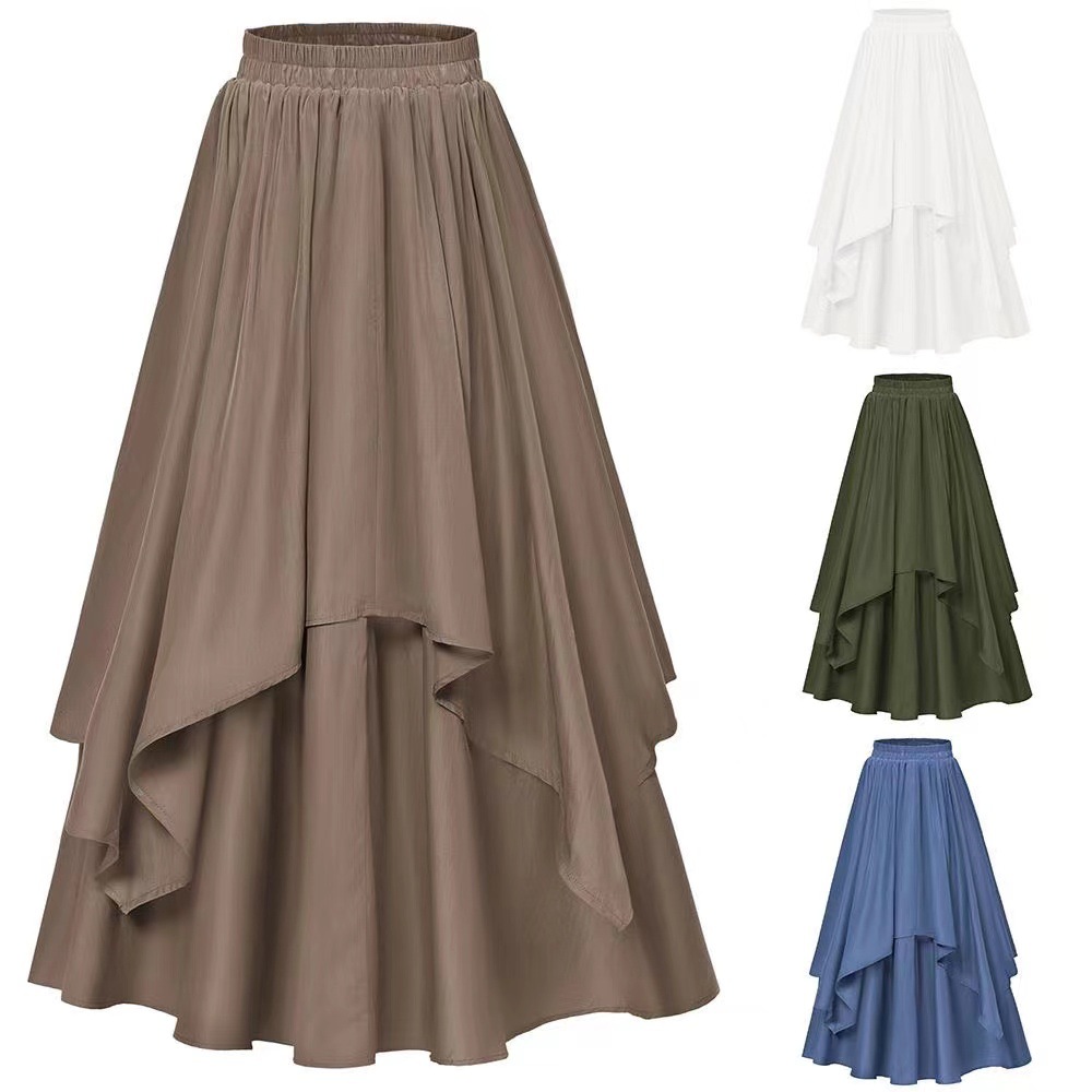 European and American style Halloween costume foreign trade cross-border explosions women's irregular mid-length skirt elastic waist skirt tide