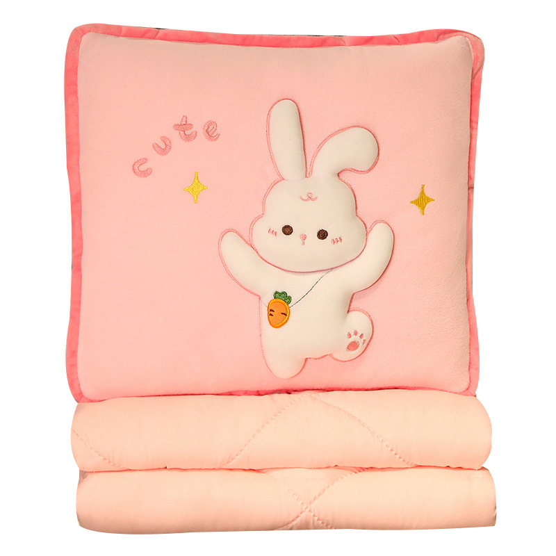 Panda almohada edredón de doble uso engrosada manta siesta Oficina conejo blanco almohada aire acondicionado plegable almohada de coche
