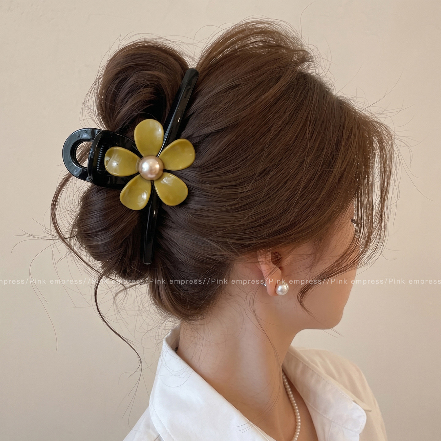 3# retro five-petal flower black claw clip 13cm