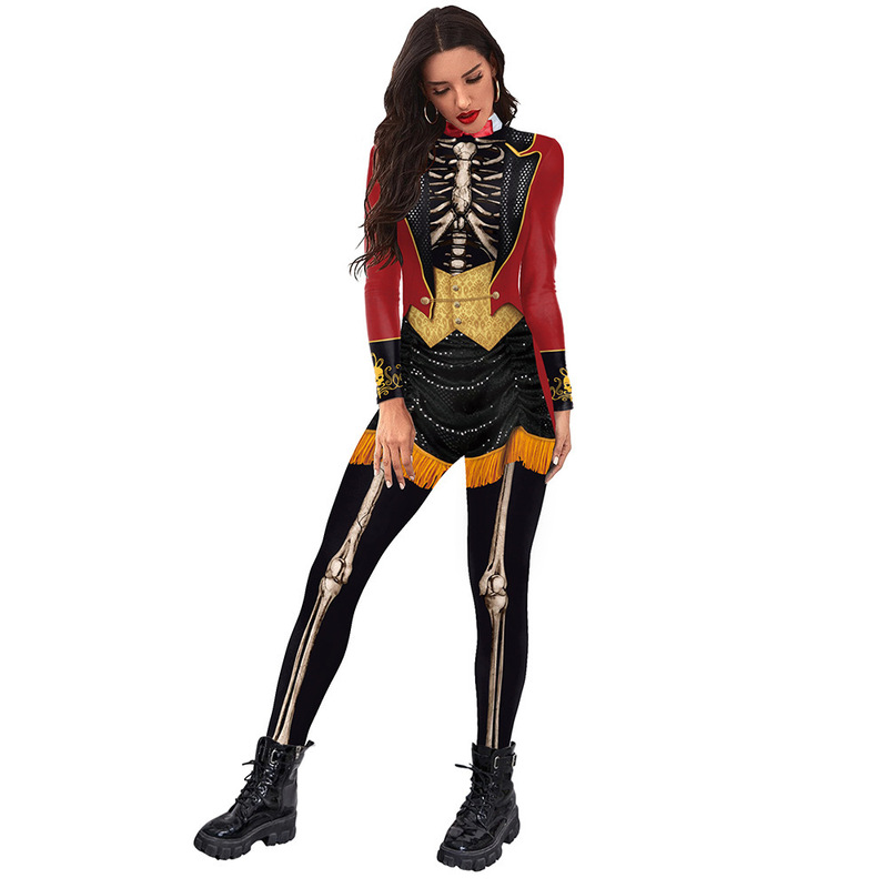 2022ハロウィーン連体服セクシー3dデジタルプリント連体服長袖ガードルメーカー卸売り|undefined