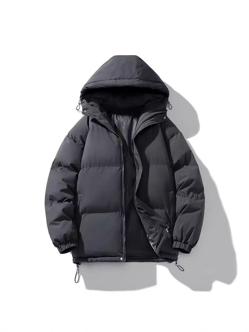 Winter New Down Cotton Jacket Jacket Men's Loose Casual Hooded Bread Clothes Thickened Warm Cotton Jacket Men's Jacket