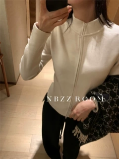 2025秋冬/双面绒小蛮腰立领拉链衫卫衣女气质修身显瘦外套夹克潮