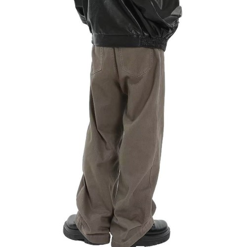 Marron Brown Men's and Women's Same Style American Retro Straight Leg Casual Coffee Color Cleanfit Pants Trendy