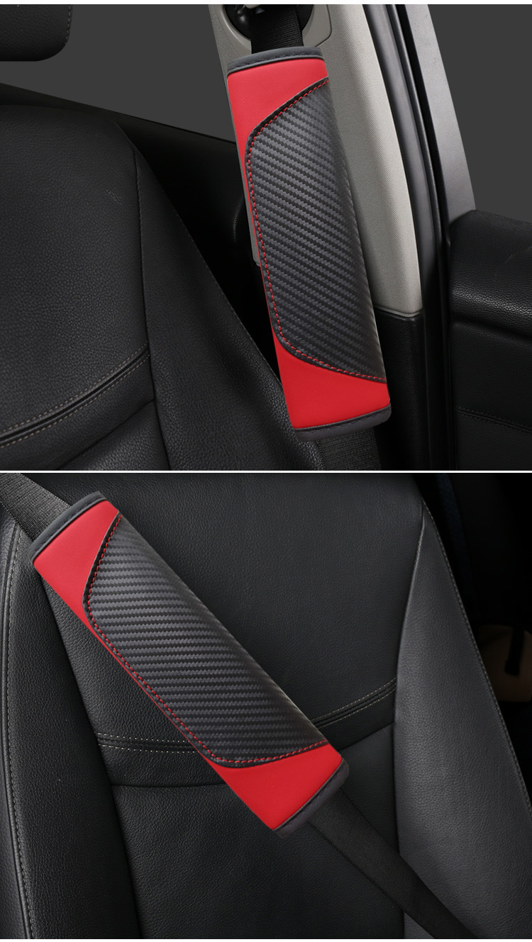711 Amazon TEMU Explosive Cross-border Leather Embossed Car Seat Belt Shoulder Cover Protective Cover Safety Belt Cover